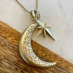 NWT Kendra Scott Long Gold and Crescent Star Celestial Necklace